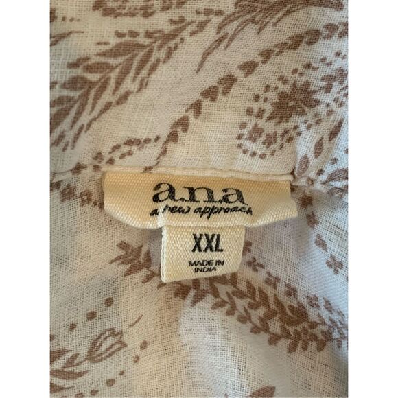 a.n.a Women’s Blouse XXL 55% Linen 45% Rayon - Picture 3 of 4
